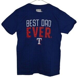 Texas Rangers T-Shirt Men's Size Large BEST DAD EVER Blue NWOT